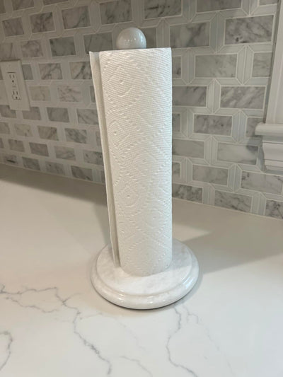 12.5" Marble Paper Towel Holder for Kitchen Towels Rack - Wrapping Paper Holder Towel