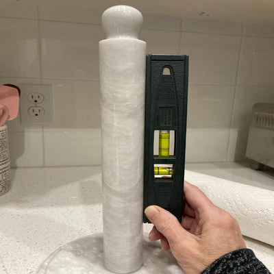 12.5" Marble Paper Towel Holder for Kitchen Towels Rack - Wrapping Paper Holder Towel
