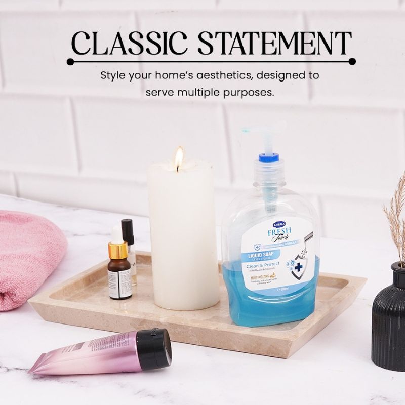 Fancy Natural Marble Rectangular Tray - Serving Tray