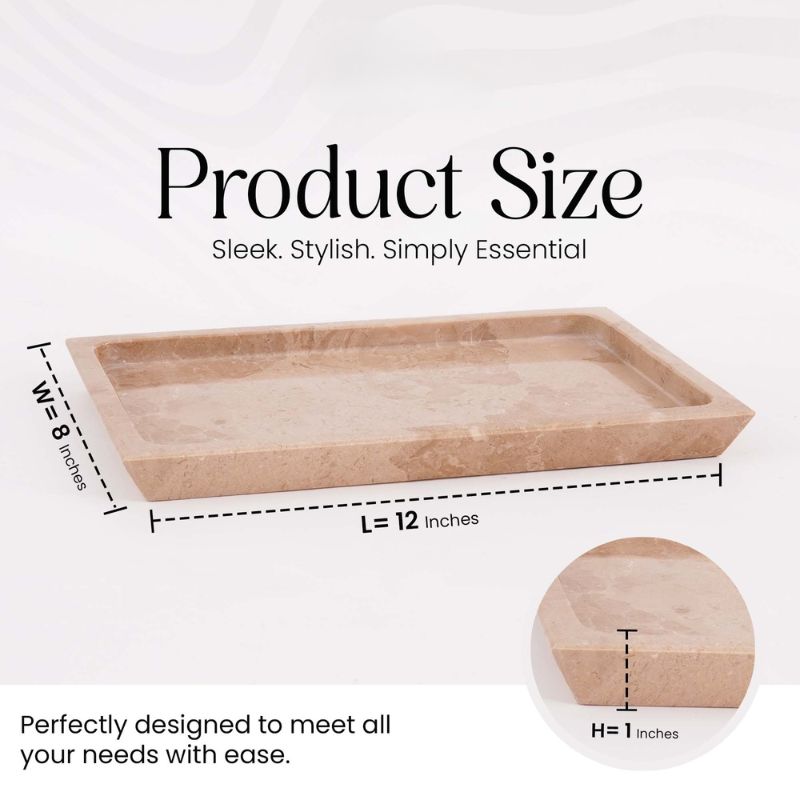 Fancy Natural Marble Rectangular Tray - Serving Tray