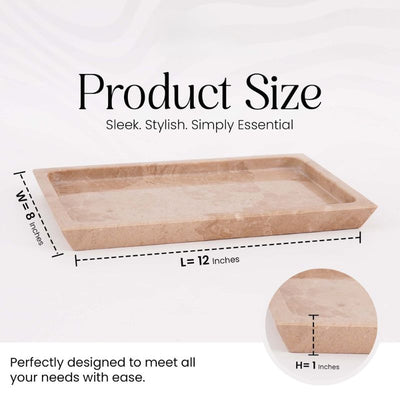 Fancy Natural Marble Rectangular Tray - Serving Tray