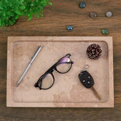 Fancy Natural Marble Rectangular Tray - Serving Tray