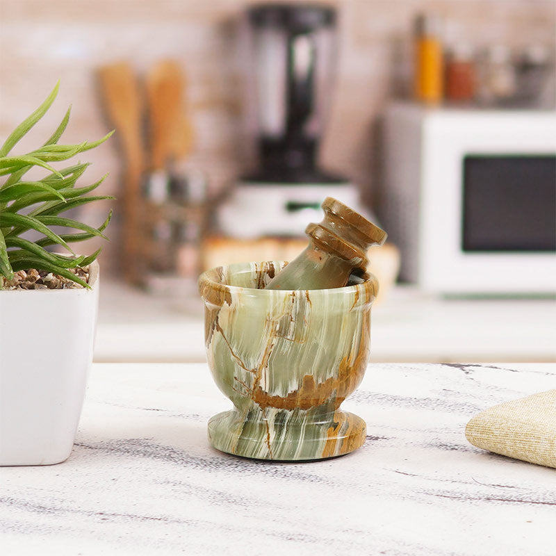 Mortar and Pestle Natural Marble Crusher
