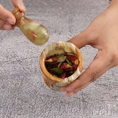 Mortar and Pestle Natural Marble Crusher