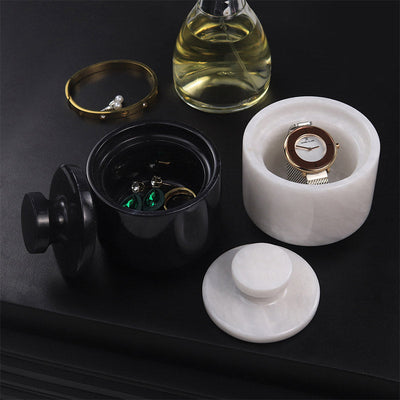 Marble Salt Cellar 3" Inches Black and Green Salt Holder with Lid Set of 2, Handmade Salt and Pepper Bowls, Ideal Sugar Bowl for Kitchen Storage