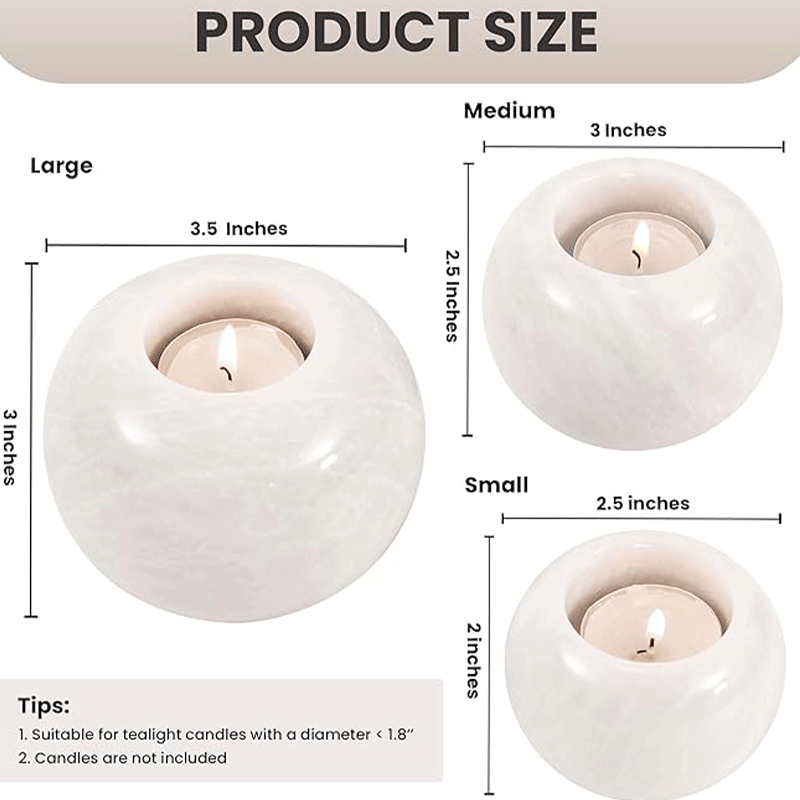 Radicaln Marble Tealight Candle Holder Set of 3 - Pillar Candle Holder