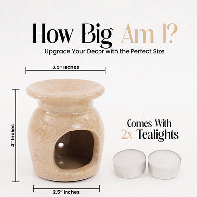 Radicaln Marble Oil Burner 4" Inches Handmade Candle Wax Warmer