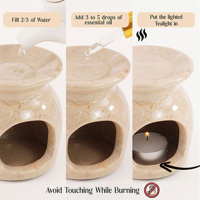 Radicaln Marble Oil Burner 4" Inches Handmade Candle Wax Warmer