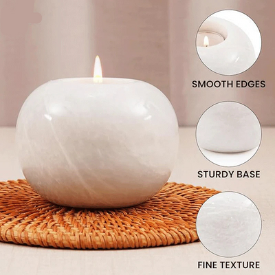 Radicaln Marble Tealight Candle Holder Set of 3 - Pillar Candle Holder