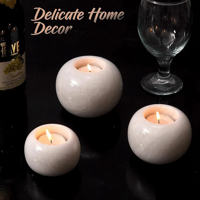 Radicaln Marble Tealight Candle Holder Set of 3 - Pillar Candle Holder