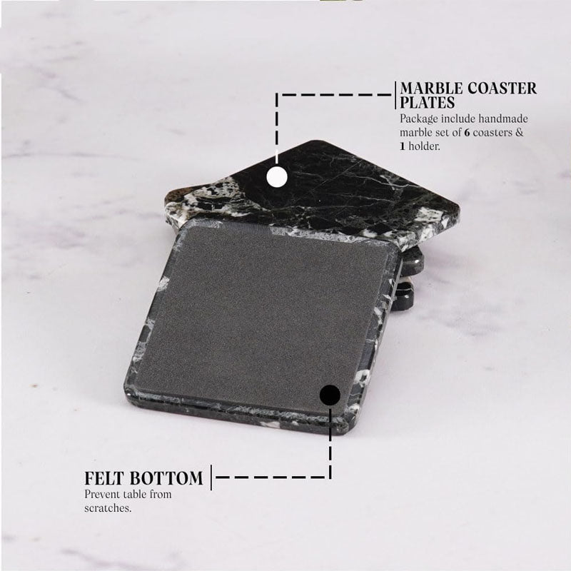 Full Square Coaster Set with Holder