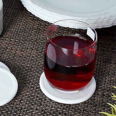 Radicaln Marble Coasters for Drinks 3.5 Inches Set of 6 Handmade Round Coasters with Holder - Coasters for Coffee Table - Home Office