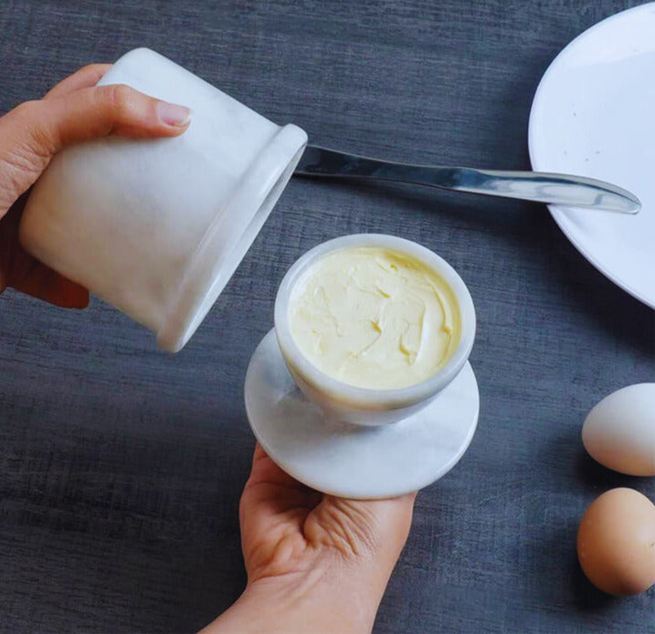 Natural Marble Butter Dish - Butter Crock