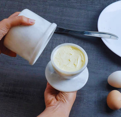 Natural Marble Butter Dish - Butter Crock
