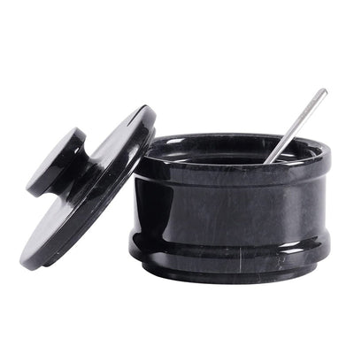 Natural Marble Salt Cellar with Serving Spoon